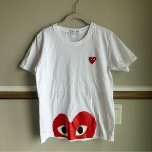Comme des Garcons PLAY Heart Graphic Tee White Red T-Shirt